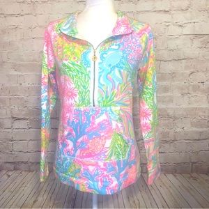 Lilly Pulitzer Lovers Coral Skipper Popover Jacket